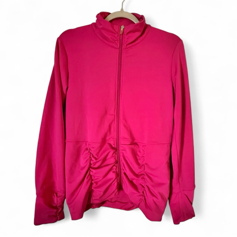 Free Spirit Hot Pink Ruched Jacket EUC